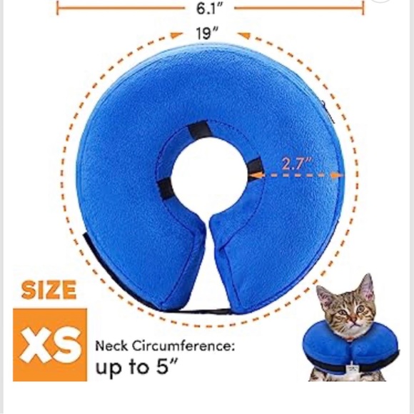 NEW BENCMATE Protective Inflatable Cone Collar for Dogs & Cats Pet Recovery XS - Picture 4 of 8
